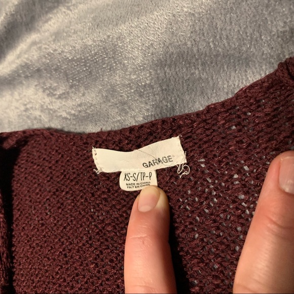 Garage - Oversized Cardigan - Burgundy - Sz: XS-S - Picture 2 of 5